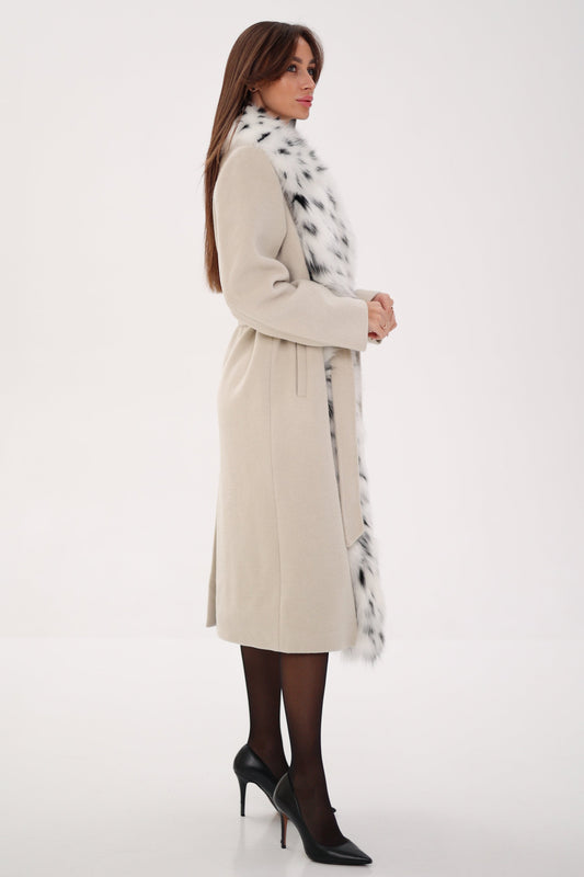 Genuine Arctic Fox Virgin Wool Wrap Coat Alaska® Outerwear Company
