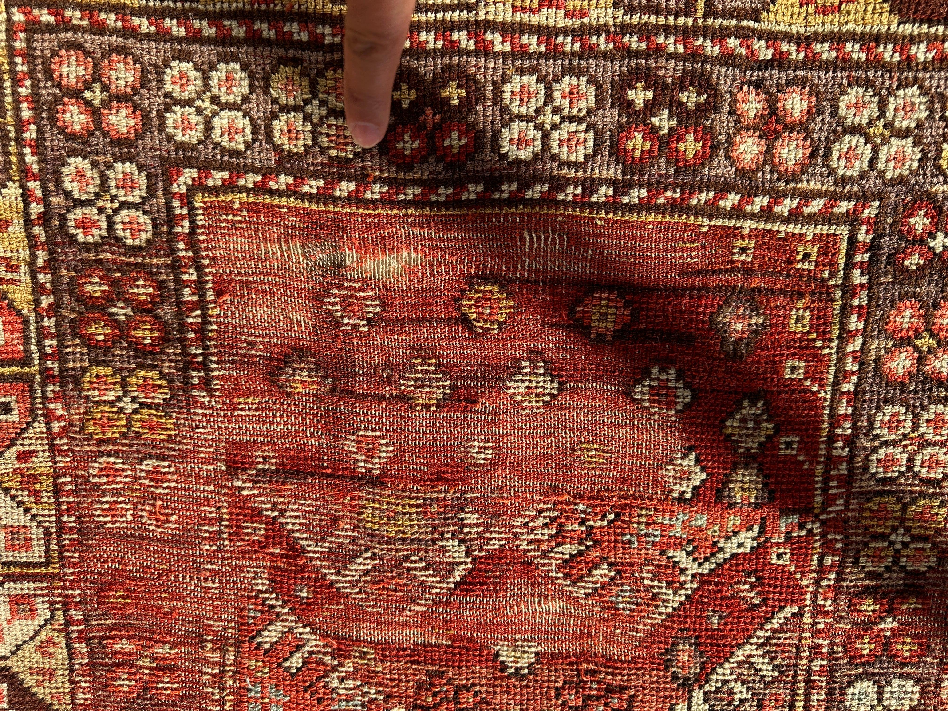 Antique Turkish Wool Distressed Prayer Rug 4’3” x 5’11” Rugistan