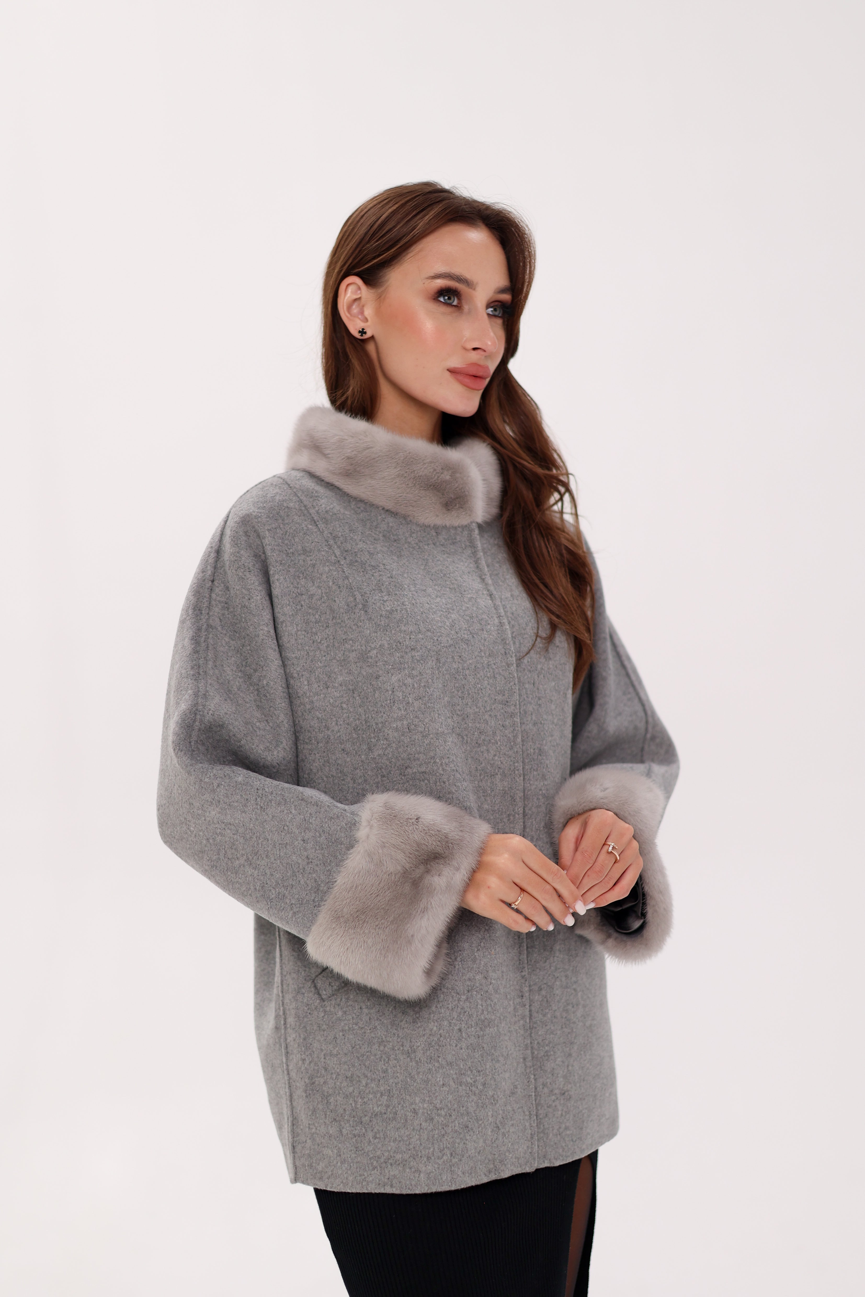 Genuine Mink Fur Virgin Wool Coat Alaska® Outerwear Company