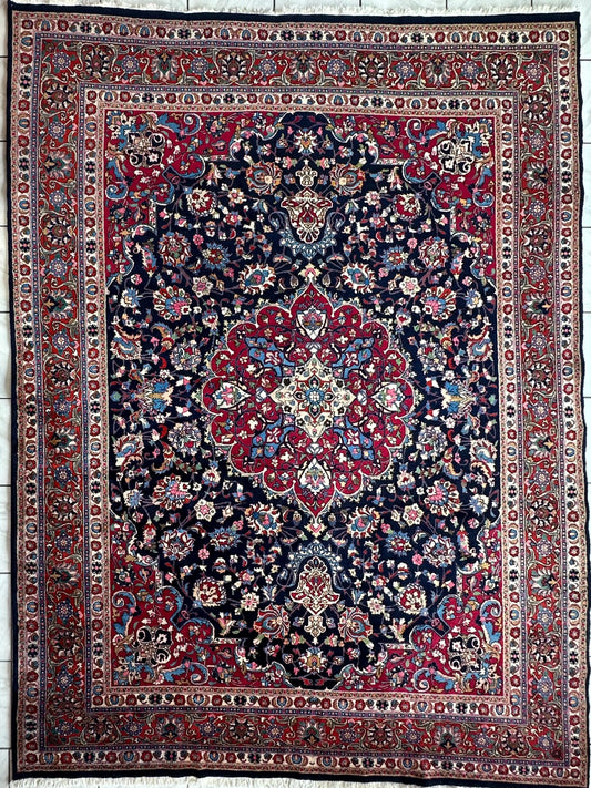 Persian Mashhad Hand Knotted Wool Area Rug 9’9” x 13’3” Rugistan
