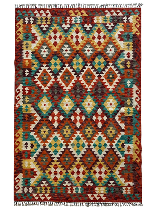 Afghani Maimana Kilim Wool Rug 4’3” x 6’7” Rugistan