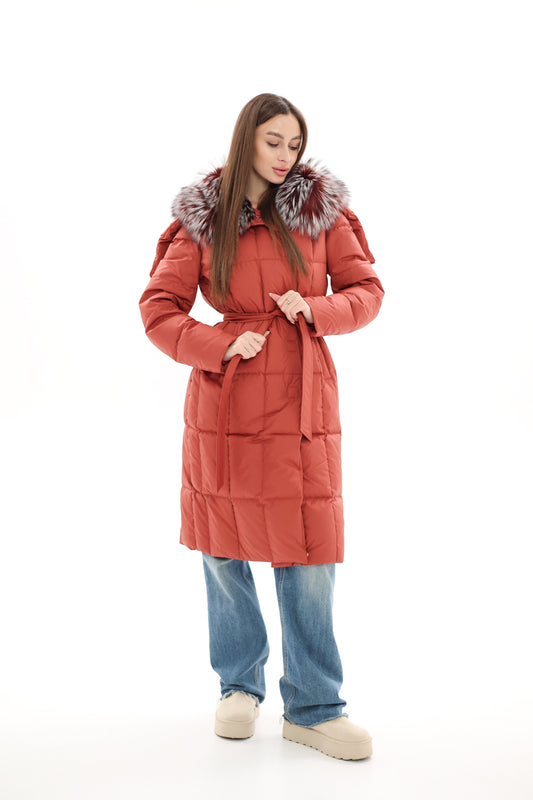 Genuine Silver Fox Fur Trim Down Coat Alaska® Outerwear Company