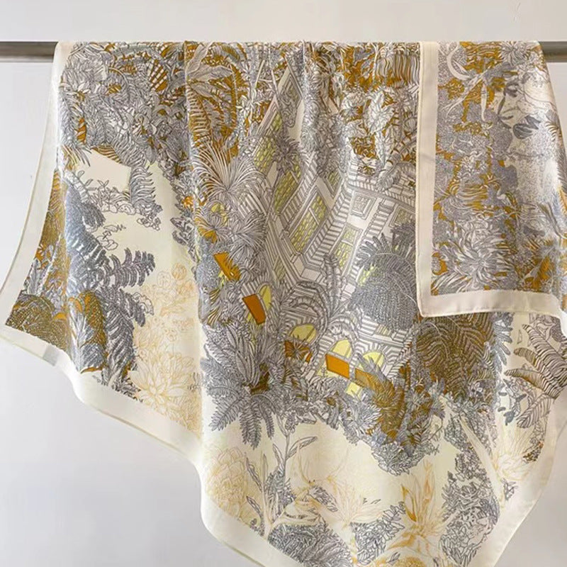 Decorative blanket with a floral pattern on a white background
