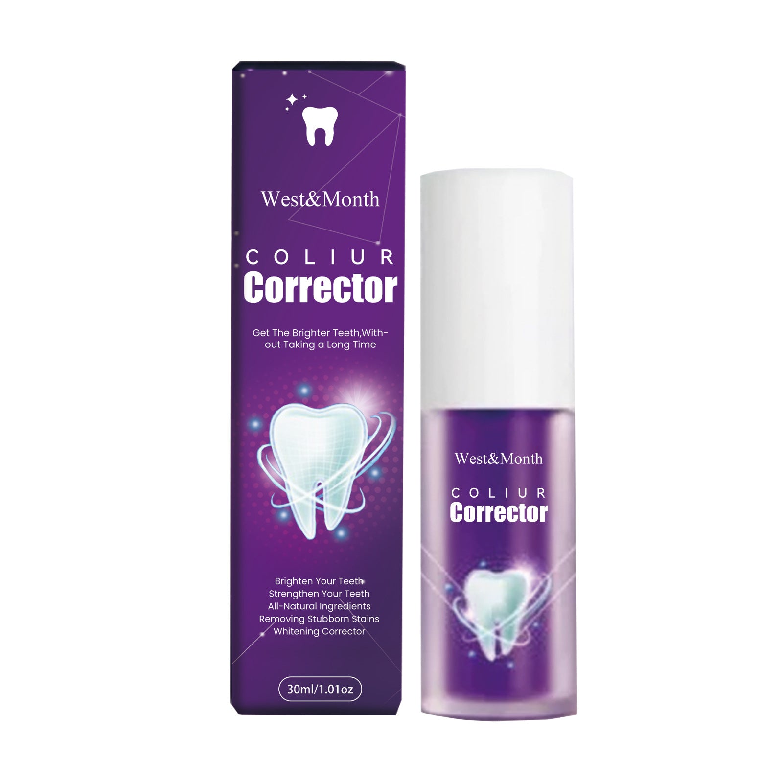 West&Month Colour Corrector packaging and bottle on a white background