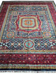 Hand-Knotted Mamluk Wool Rug – 8'4" x 9'9" – Intricate Geometric Masterpiece Rugistan