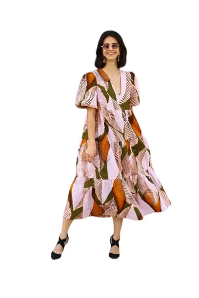 Striking Pink and Brown Bauchi Dress | Stylish Bauchi Fashion

