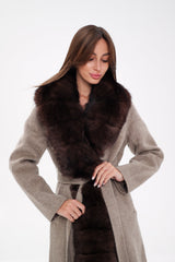 Genuine Polar Fox Fur Virgin Wool Coat Alaska® Outerwear Company
