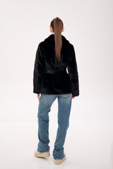 Faux Mink Effect Fur Coat