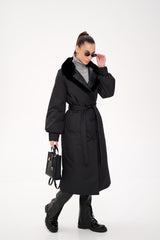 Genuine Mink Fur Real Python Leather Trim Coat Alaska® Outerwear Company