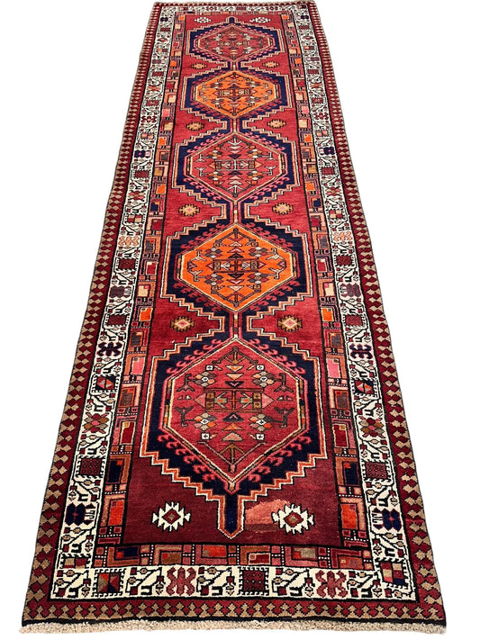 Vintage Persian Sarab Wool Runner Rug 3’4 x 10’7” Rugistan