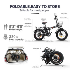 At20 Eletric Fat Bike 10AH/15AH/20AH 48V 750W Up To 45km/h