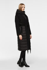 Kennedy Fringe Luxe Down Wool Blend Coat in Black Alaska® Outerwear Company
