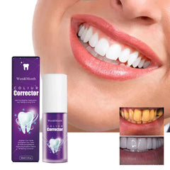 West&Month Coliur Corrector product with a close-up of a smile showing white teeth.