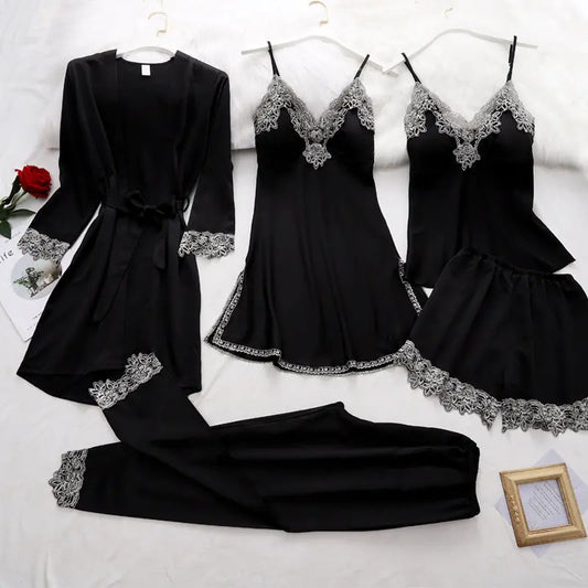 5pcs Pajama Set Women Family Shopolf