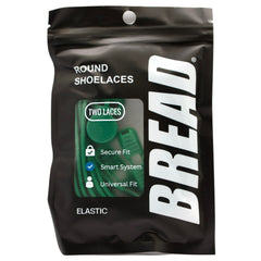 Packaged shoelaces with 'BREAD' branding on a white background