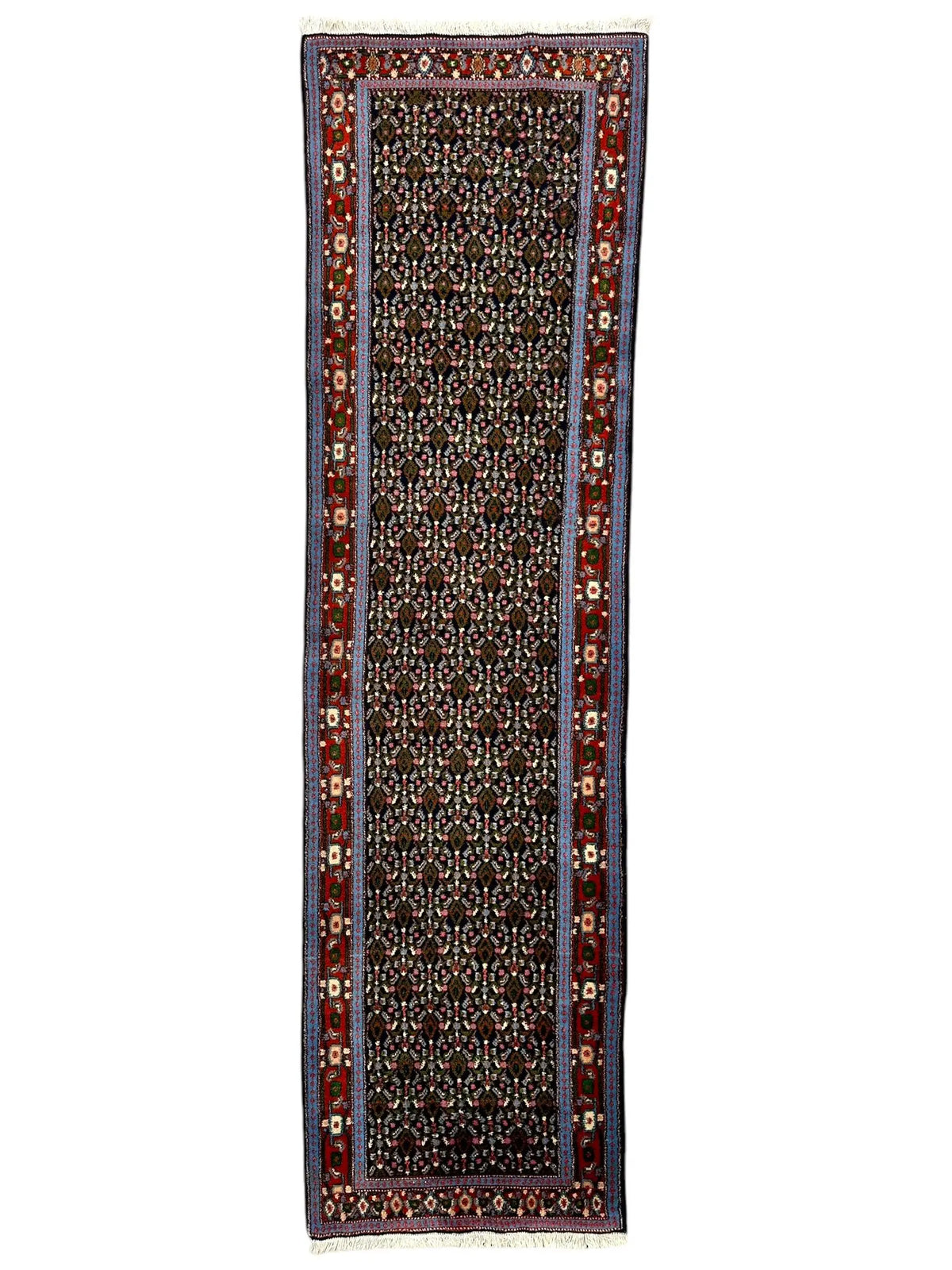 Vintage Persian Senneh Runner Rug - 2'8" x 9'8" - Handwoven Wool, Circa 1960-1980 Rugistan