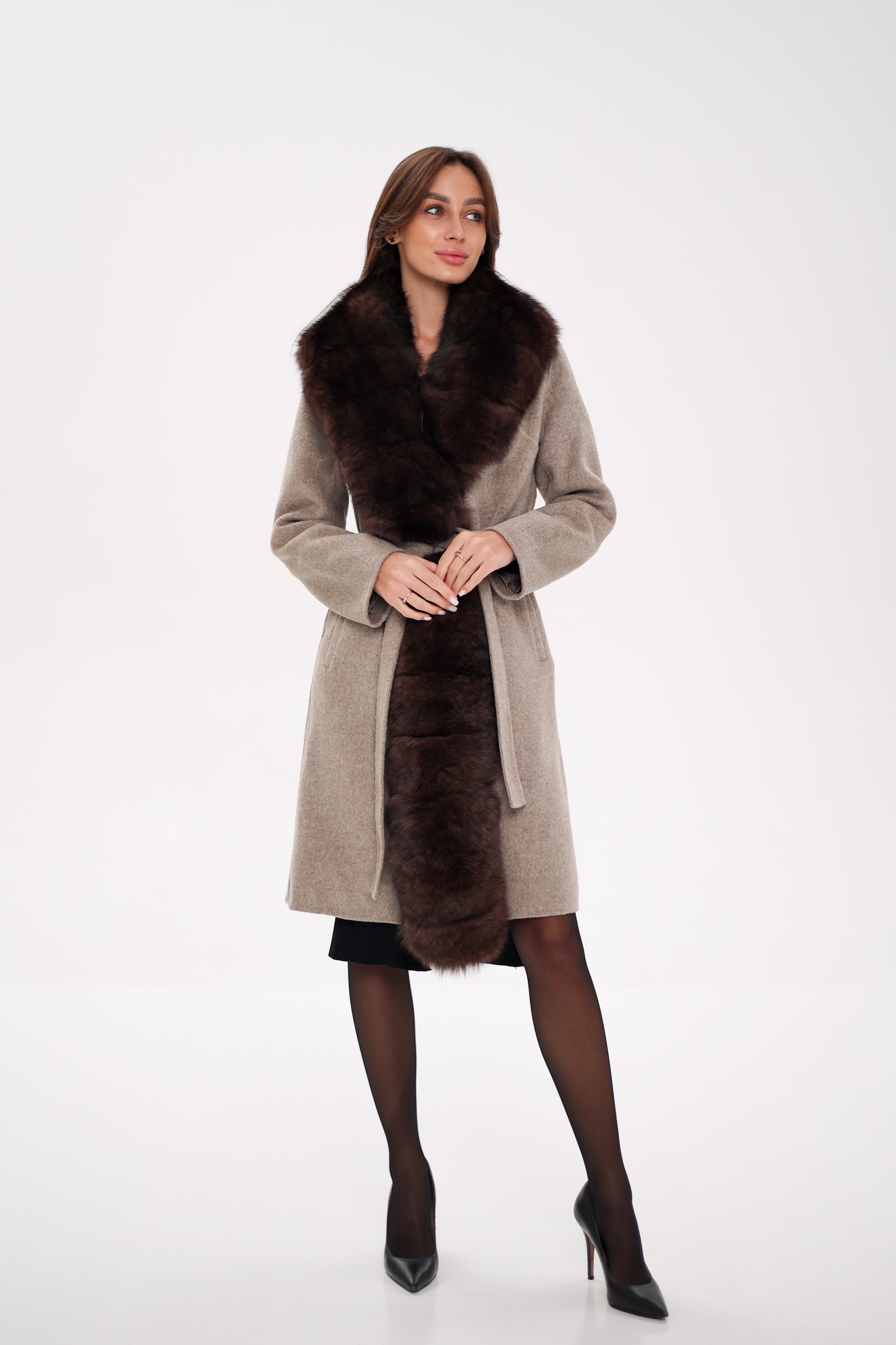 Genuine Polar Fox Fur Virgin Wool Coat Alaska® Outerwear Company