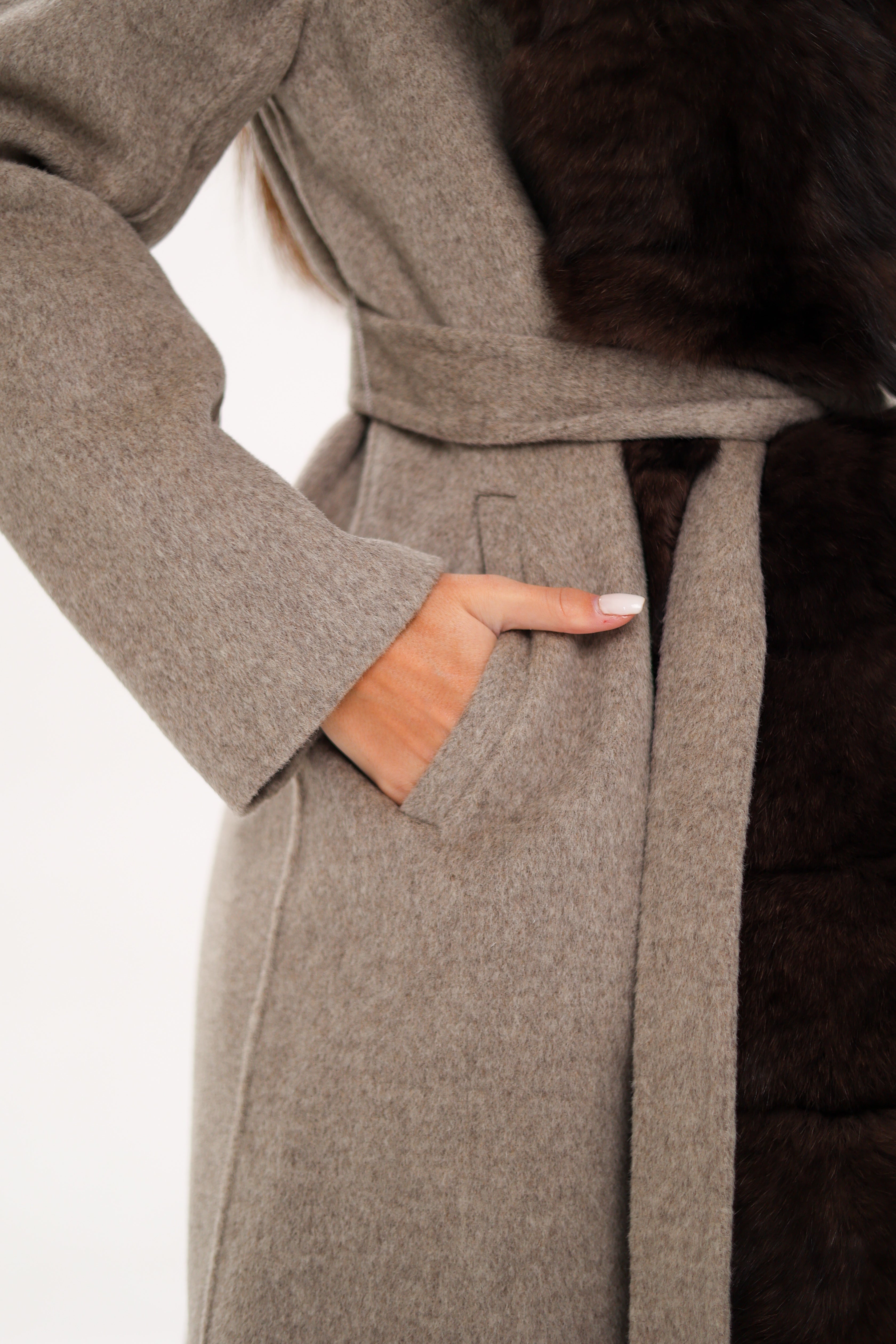 Genuine Polar Fox Fur Virgin Wool Coat Alaska® Outerwear Company