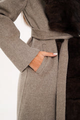 Genuine Polar Fox Fur Virgin Wool Coat Alaska® Outerwear Company