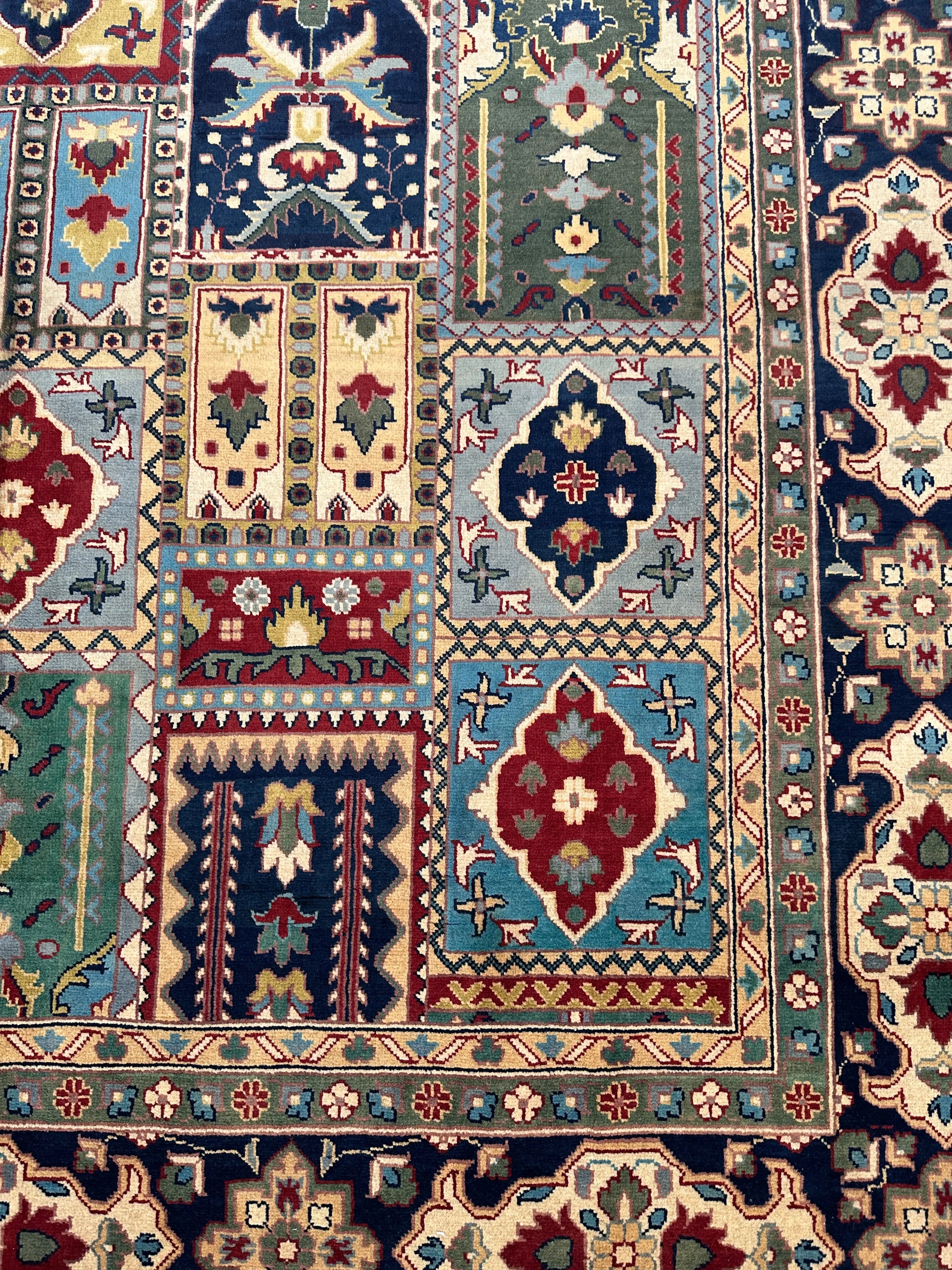 Hand-Knotted Afghani Bakhtiari Garden Rug | 6'9" x 9'10" Wool Area Rug Rugistan