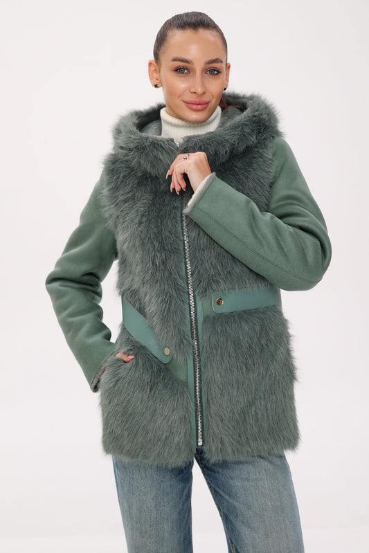 ⇆ Reversible Hooded Wool Blend Jacket Alaska® Outerwear Company