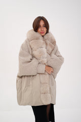 Genuine Polar Fox Boucle Down Coat Alaska® Outerwear Company