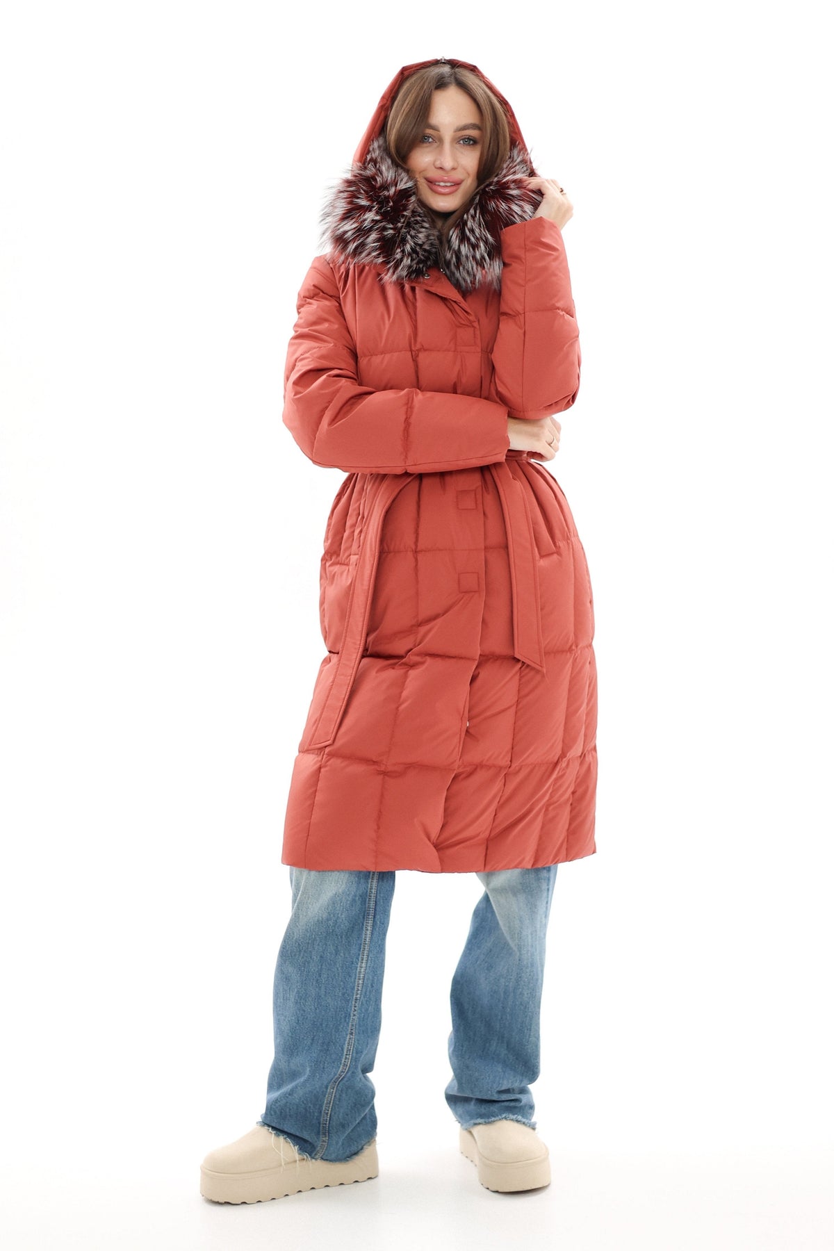 Genuine Silver Fox Fur Trim Down Coat Alaska® Outerwear Company
