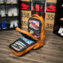 Brown Leather Carry-On Patented Roller Bag