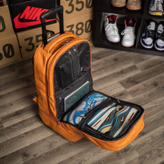 Brown Leather Roller Bag Set Sole Premise