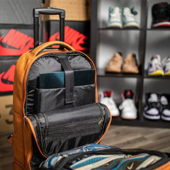 Brown Leather Roller Bag Set Sole Premise