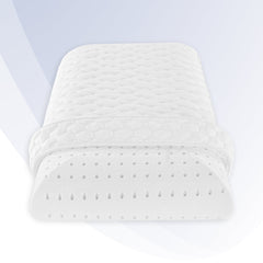 White quilted pillow on a light gray background
