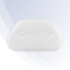 White textured pillow on a light gray background
