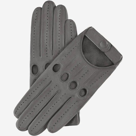 Pair of brown leather gloves on a white background