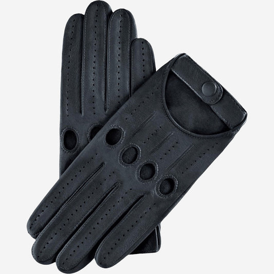 Pair of brown leather gloves on a white background