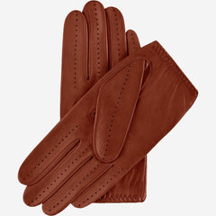 Alessa (cognac) - Classic Italian lambskin leather driving gloves