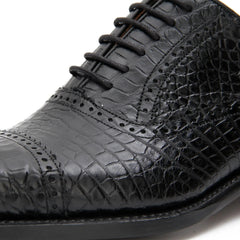 Alligator Skin Oxford Shoes Black