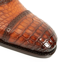 Alligator Skin Oxford Shoes Brown