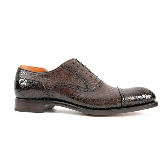 Alligator Skin Oxford Shoes Coffee