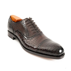 Alligator Skin Oxford Shoes Coffee