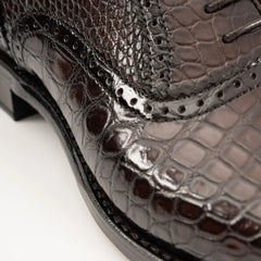 Alligator Skin Oxford Shoes Coffee