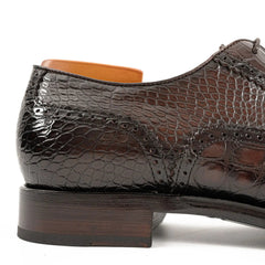 Alligator Skin Oxford Shoes Coffee