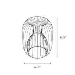 Technical drawing of a cylindrical object with dimensions labeled