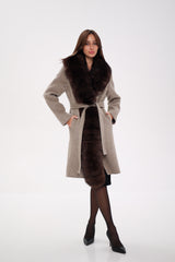 Genuine Polar Fox Fur Virgin Wool Coat Alaska® Outerwear Company