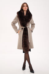Genuine Polar Fox Fur Virgin Wool Coat Alaska® Outerwear Company