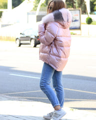 ⇆ Nicole Genuine Polar Fox Reversible Down Coat Alaska® Outerwear Company