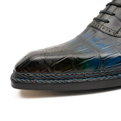 BLUE Crocodile Oxford Shoes Goodyear Norwegian 8015