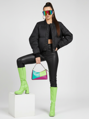 BUSHWICK Checkerboard Sequin Cropped Jacket BYMANYC ® New York