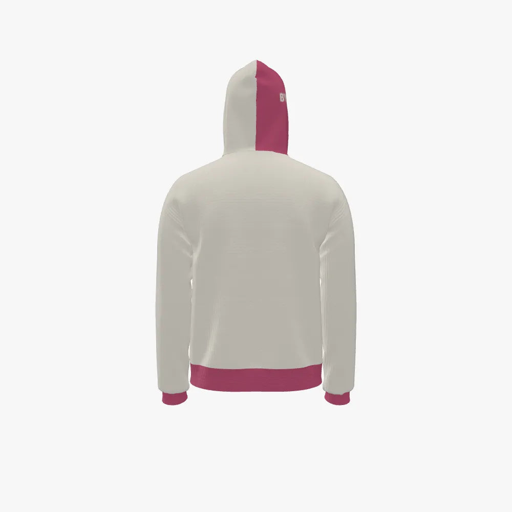White and pink hoodie on a white background
