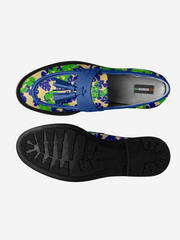 Colorful sandal with floral pattern on a white background