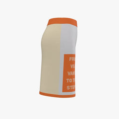 Skirt with orange and beige design on a white background